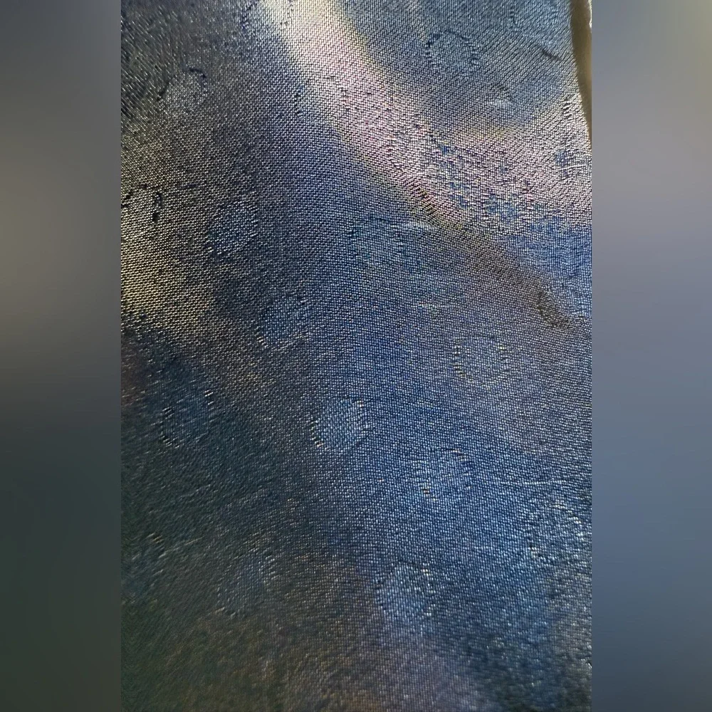 Yves Saint Laurent Royal Blue and Gold Patterned Scarf